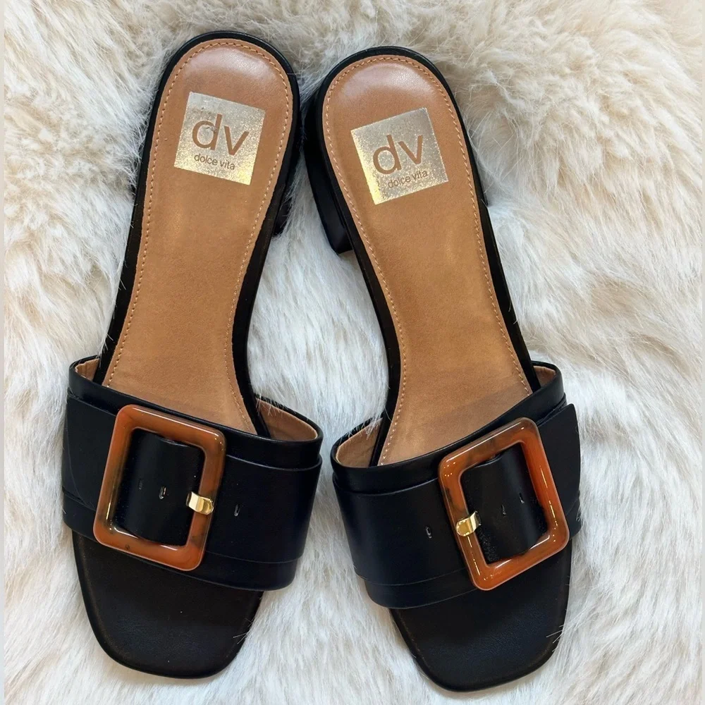 DV by Dolce Vita Black Mule with Block Heel Size 9 - Picture 2 of 5